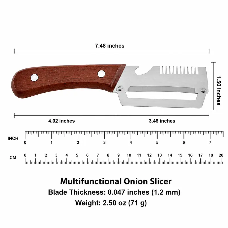 2 PCS Wood Handle Multifunction Kitchen Peeler – Peel, Slice, Scrape & Bottle Opener Tool