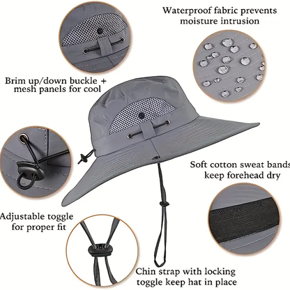 New Solar-Powered Outdoor Cooling Fan Hat — Sun Protection Hat with Solar Fan | Dual-Power Rechargeable Fan | Outdoor Water-Resistant Fan | Ideal for Sporting Events | Unisex Design