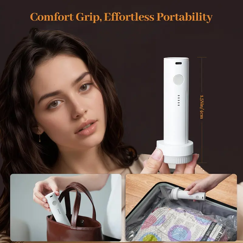[2026 Upgraded] Cordless Travel Vacuum Bag Set Vacuum Bags for Travel with Rechargeable air Pump, 15 Pack Carry-on Size Compression Packing Bags for Luggage and Suitcase