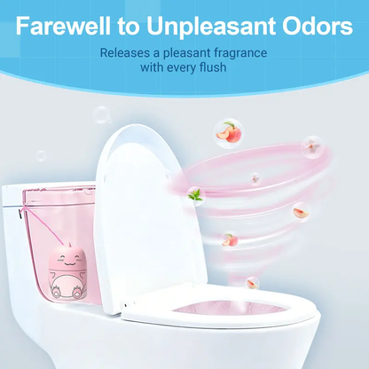 Cute Dinosaur-Shaped Toilet Bowl Cleaner Bottle, Bathroom Toilet Tank Cleaner with Ocean, Jasmine, and Peach Scent,Three bottles can be used for 9 months (Three colors and three bottles) Powerful Cleaning Tablets Household