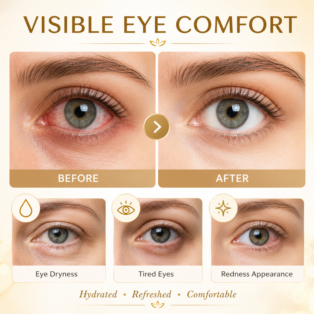 Ximonth Jimerito Honey For Eyes, Refreshing, Moisturizing And Soothing Eye Drops For Dry And Astringent Eyes