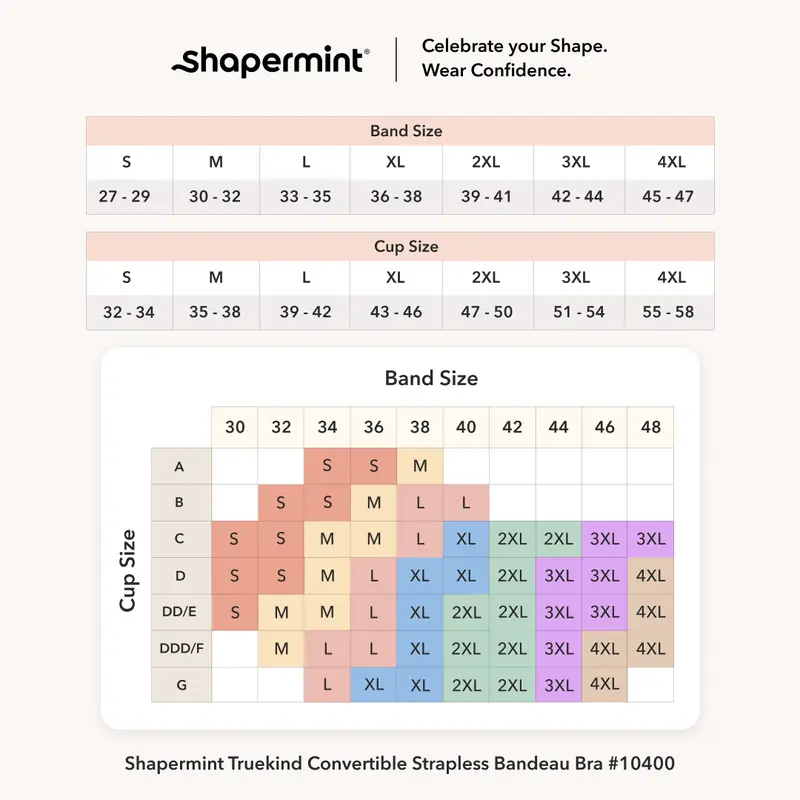 Truekind Convertible Strapless Bandeau Bra with Wireless Comfort, Anti-Slip Grip & Removable Straps Fit Outfits