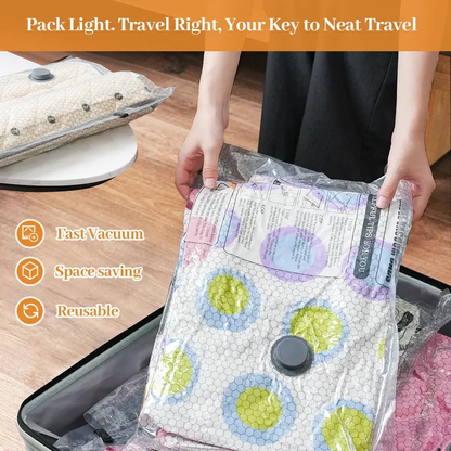 [2026 Upgraded] Cordless Travel Vacuum Bag Set Vacuum Bags for Travel with Rechargeable air Pump, 15 Pack Carry-on Size Compression Packing Bags for Luggage and Suitcase