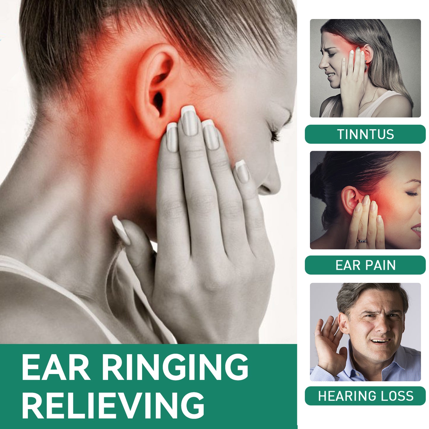 EELHOE Tinnitus Ear Drops Clean Earwax Relieve Tinnitus Ear Back Ear Discomfort Ear Drops Ear Hygiene Ear Care Relief Formulas
