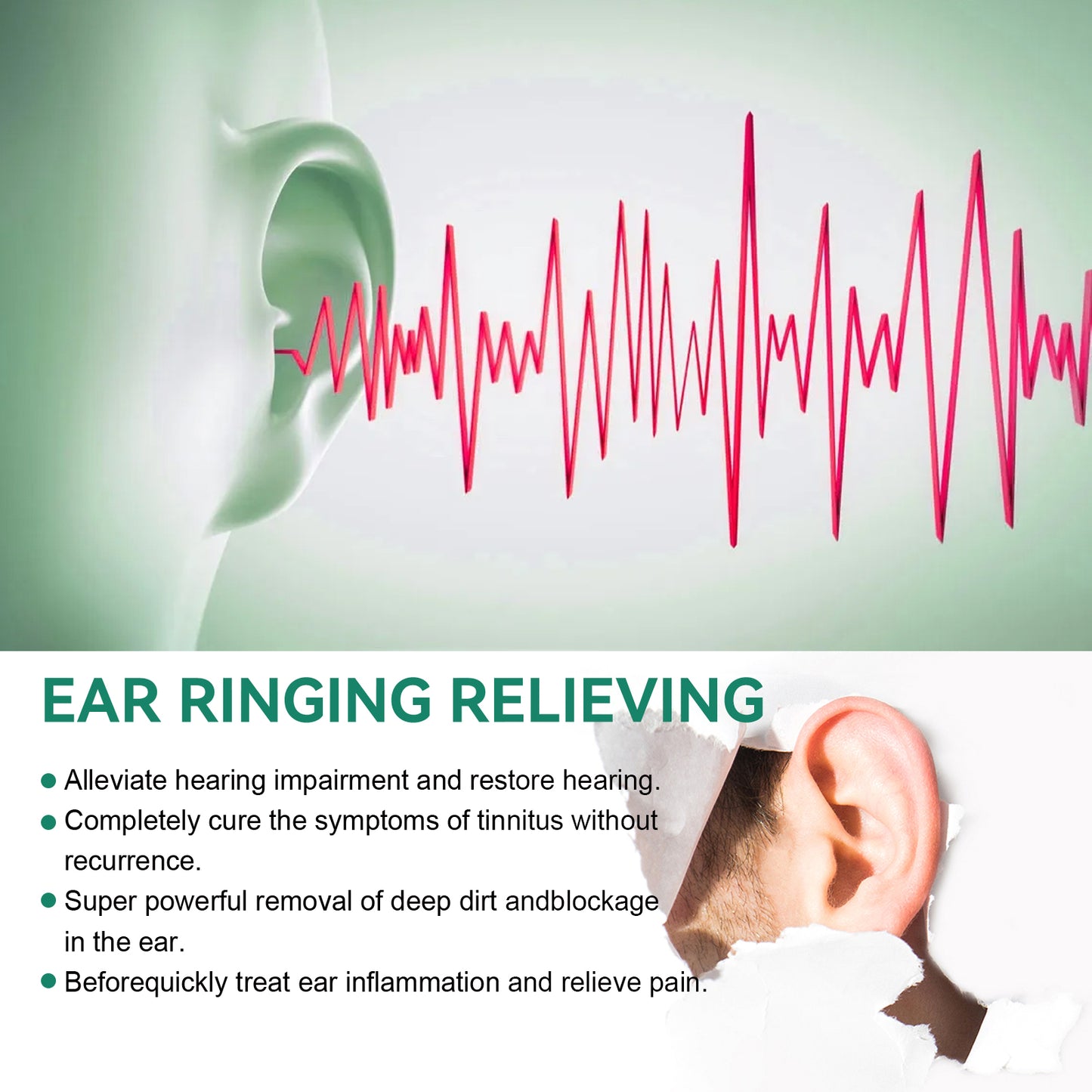 EELHOE Tinnitus Ear Drops Clean Earwax Relieve Tinnitus Ear Back Ear Discomfort Ear Drops Ear Hygiene Ear Care Relief Formulas