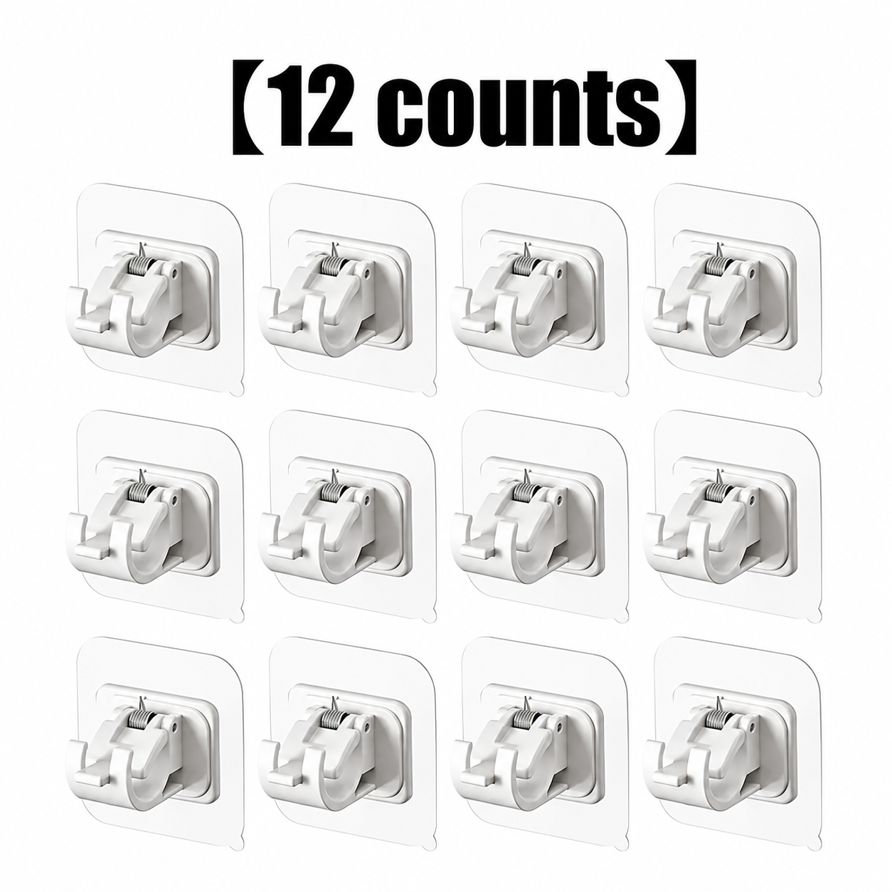 A set of 8PCS Curtain Rod Brackets with Clips,Transparent Drapery Hooks,Rod Hanging,Adjustable Rods Holder,Multipurposefor Curtain Rod Hooks for Livingroom Bathroom Kitchen Bedroom Toilet Apartment