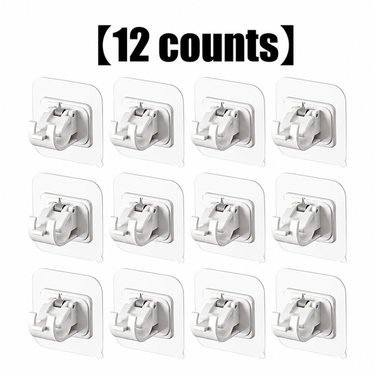 A set of 8PCS Curtain Rod Brackets with Clips,Transparent Drapery Hooks,Rod Hanging,Adjustable Rods Holder,Multipurposefor Curtain Rod Hooks for Livingroom Bathroom Kitchen Bedroom Toilet Apartment