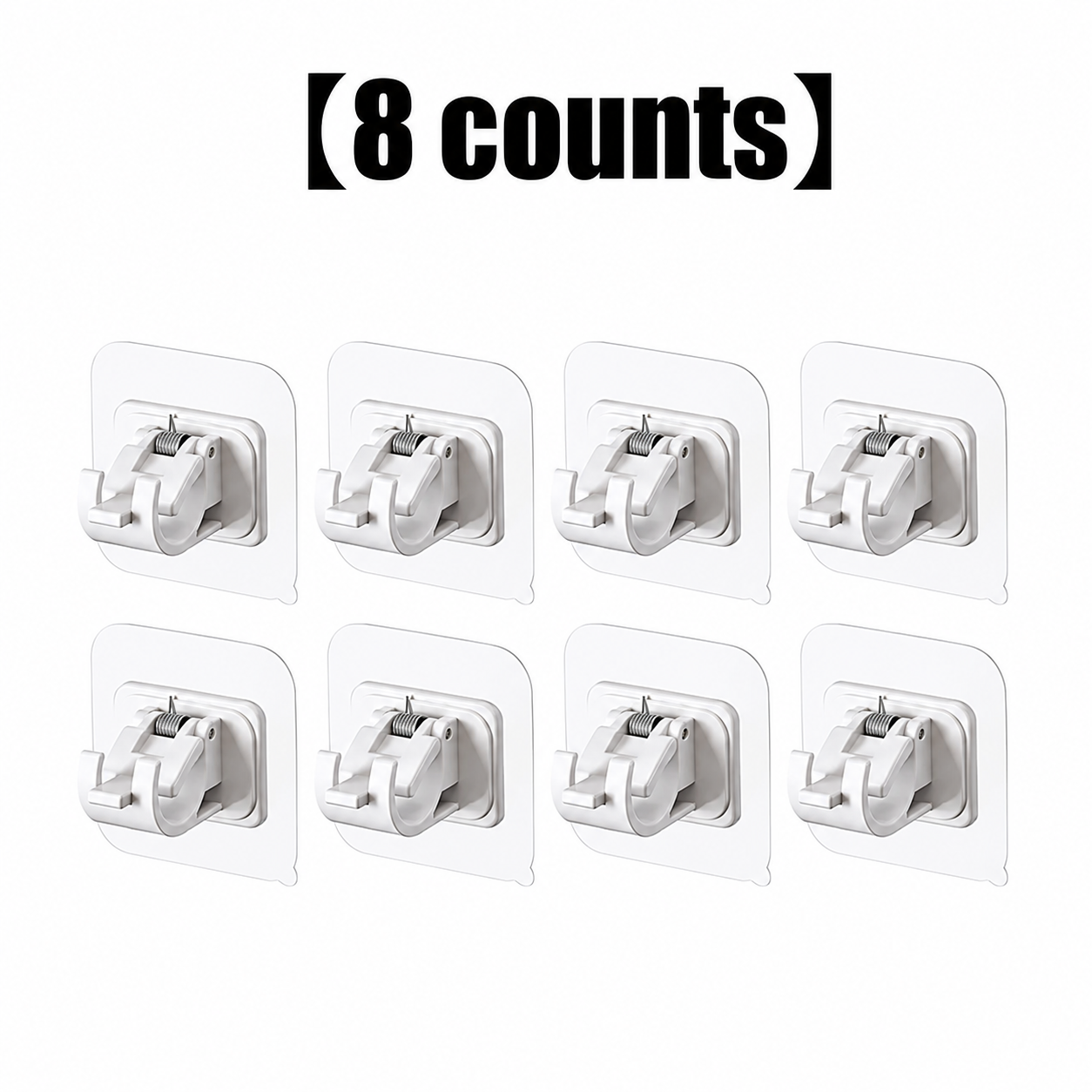 A set of 8PCS Curtain Rod Brackets with Clips,Transparent Drapery Hooks,Rod Hanging,Adjustable Rods Holder,Multipurposefor Curtain Rod Hooks for Livingroom Bathroom Kitchen Bedroom Toilet Apartment
