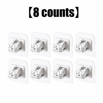 A set of 8PCS Curtain Rod Brackets with Clips,Transparent Drapery Hooks,Rod Hanging,Adjustable Rods Holder,Multipurposefor Curtain Rod Hooks for Livingroom Bathroom Kitchen Bedroom Toilet Apartment