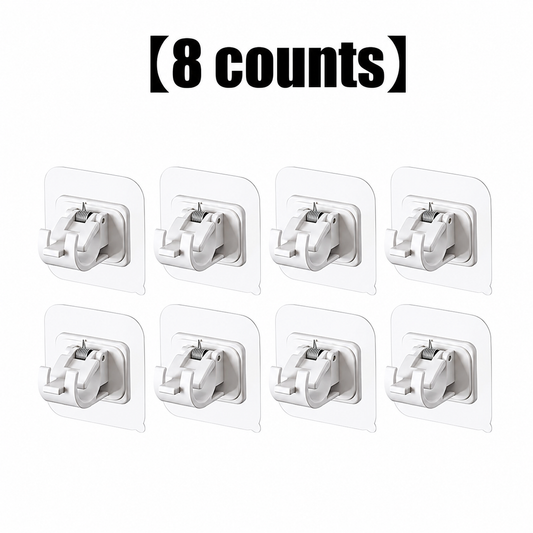 A set of 8PCS Curtain Rod Brackets with Clips,Transparent Drapery Hooks,Rod Hanging,Adjustable Rods Holder,Multipurposefor Curtain Rod Hooks for Livingroom Bathroom Kitchen Bedroom Toilet Apartment