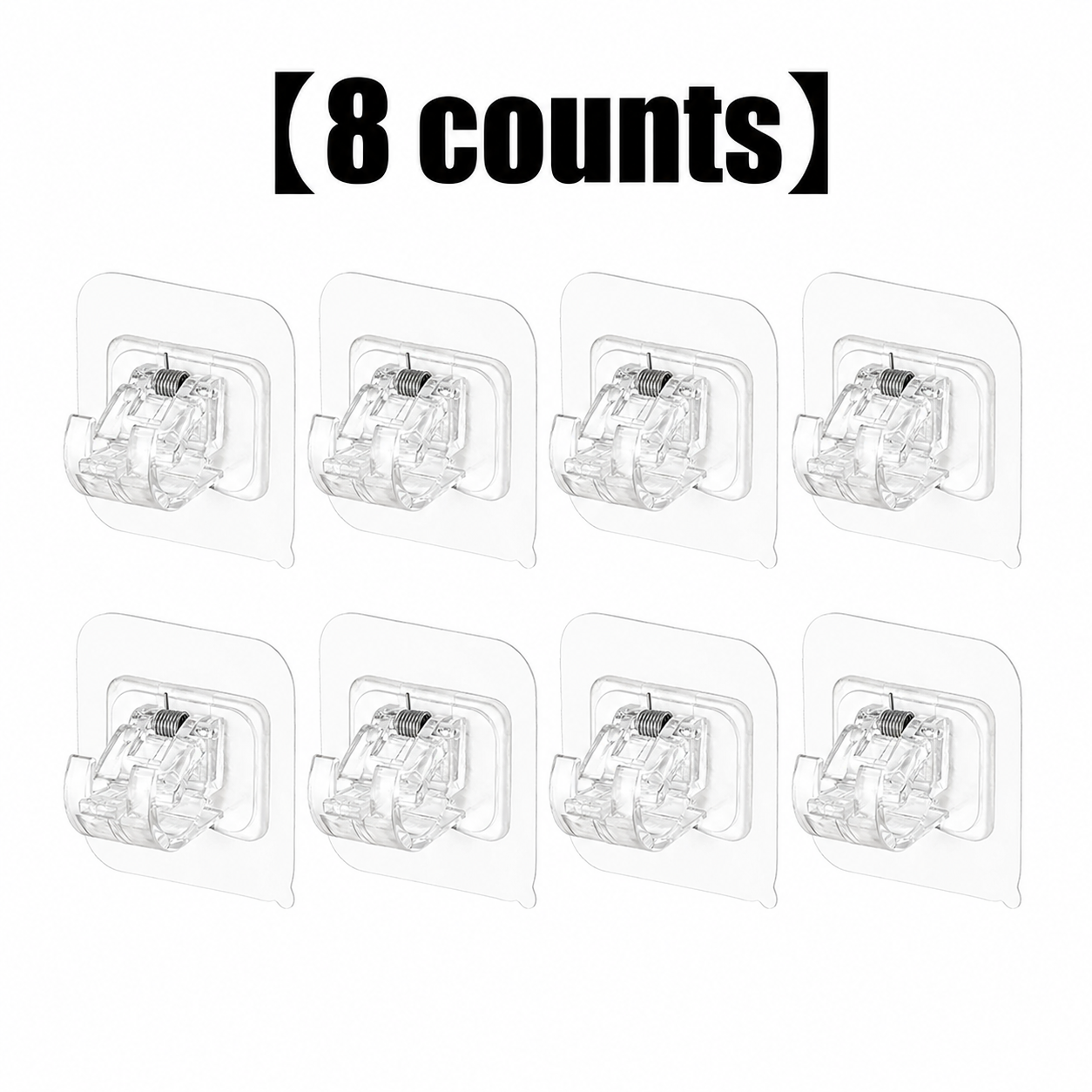 A set of 8PCS Curtain Rod Brackets with Clips,Transparent Drapery Hooks,Rod Hanging,Adjustable Rods Holder,Multipurposefor Curtain Rod Hooks for Livingroom Bathroom Kitchen Bedroom Toilet Apartment