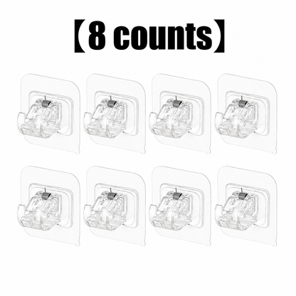 A set of 8PCS Curtain Rod Brackets with Clips,Transparent Drapery Hooks,Rod Hanging,Adjustable Rods Holder,Multipurposefor Curtain Rod Hooks for Livingroom Bathroom Kitchen Bedroom Toilet Apartment