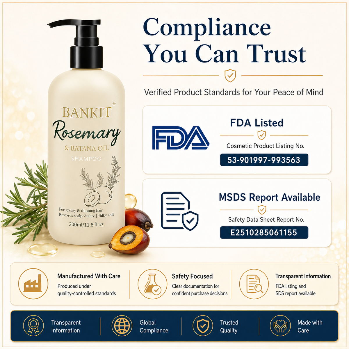 🌿BANKIT Rosemary & Batana Shampoo for Fuller, Healthier, Shinier Hair✨💆‍♀️🔥🛒