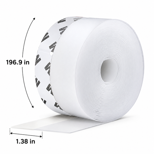 16.4Ft Door Weather Stripping, (1.38in Width) Weather Stripping Door Draft Stopper Adhesive Seal Strip Anti Draft Insulation Tape for Doors Windows and Shower Doors